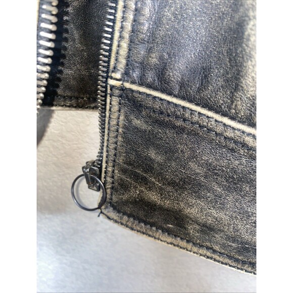 Calugi E Giannelli Leather Jacket Italy Biker Grunge Distressed 50 Pilot Rare - Picture 4 of 16